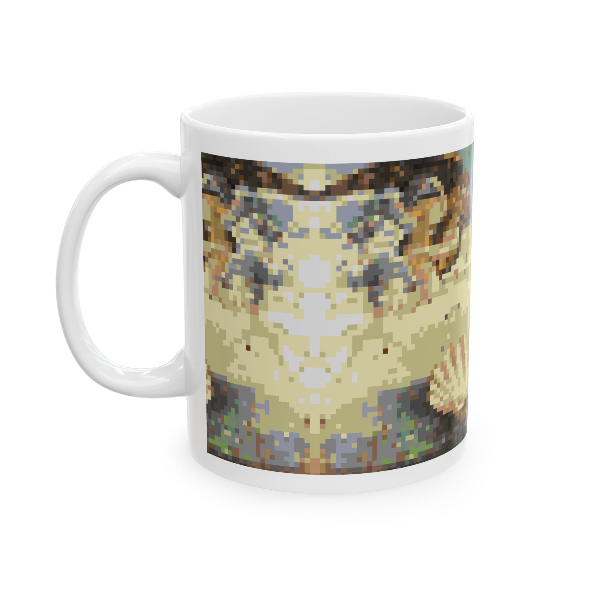 The Birth of Venus Pixel-Style Ceramic Mug (11oz/15oz)