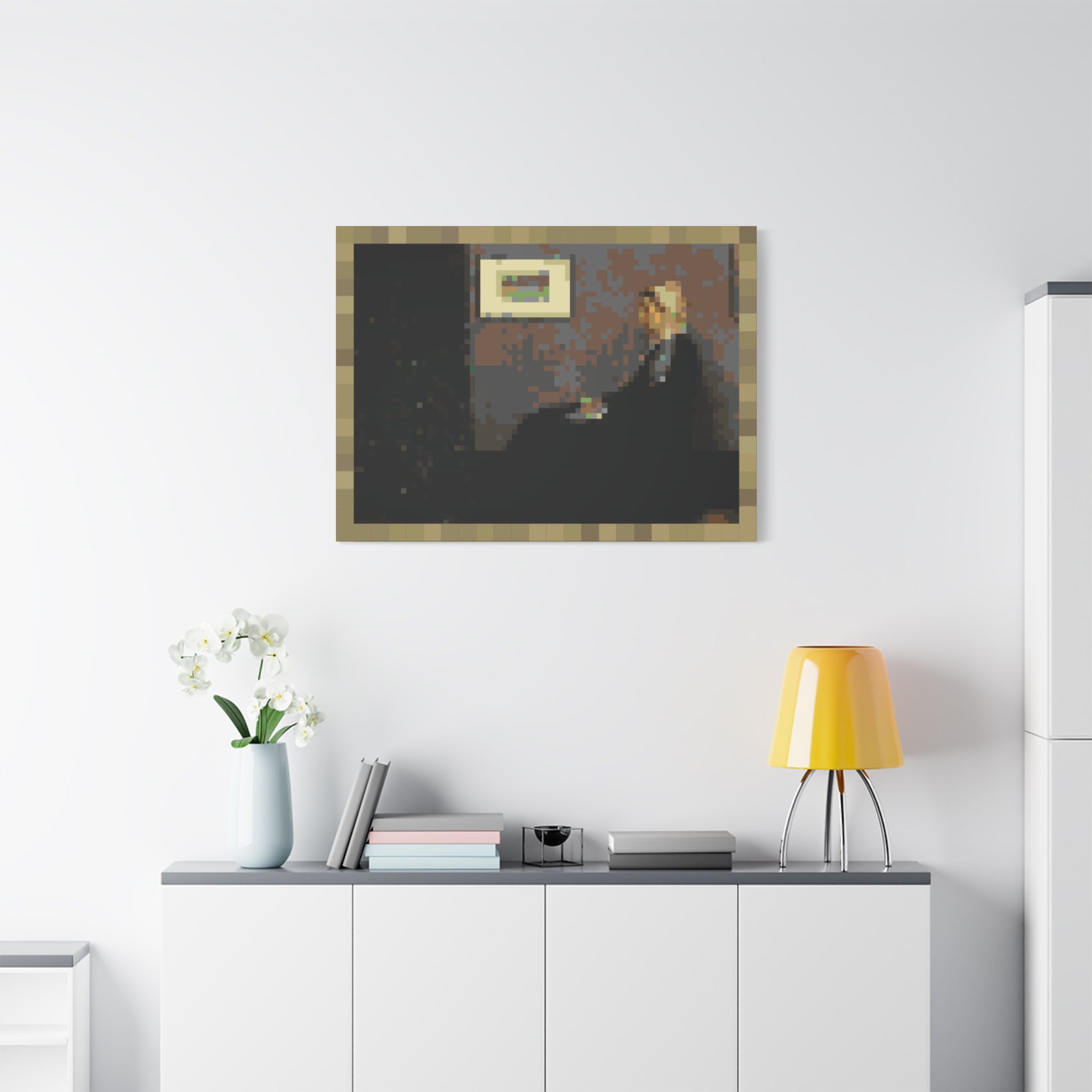 Whistler's Mother Pixel-Style Matte Canvas Print