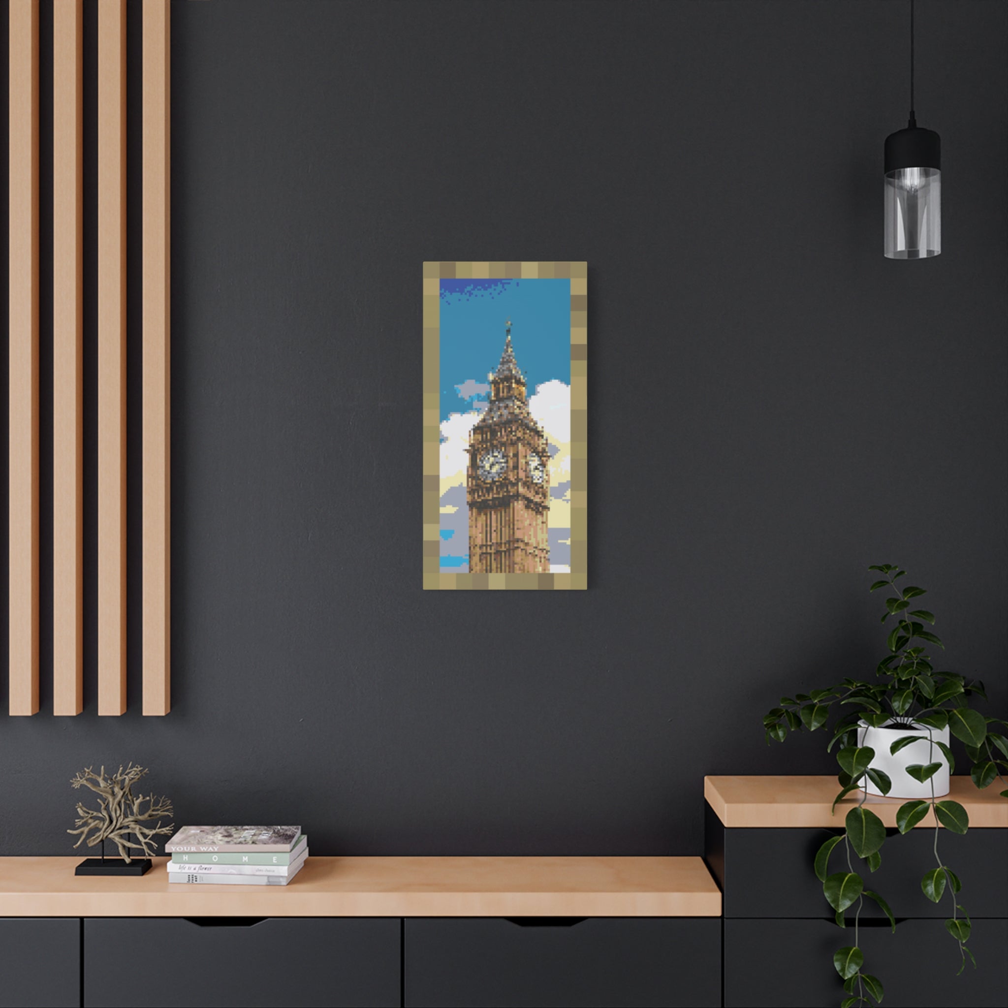 Big Ben Pixel-Style Matte Canvas Print
