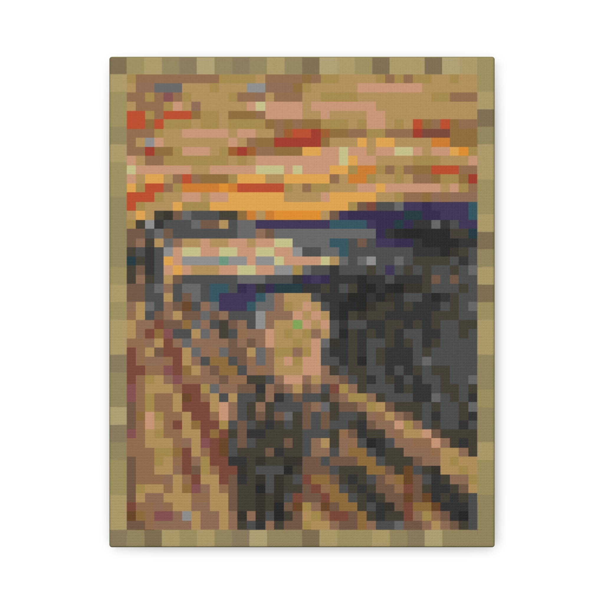 The Scream Pixel-Style Matte Canvas Print