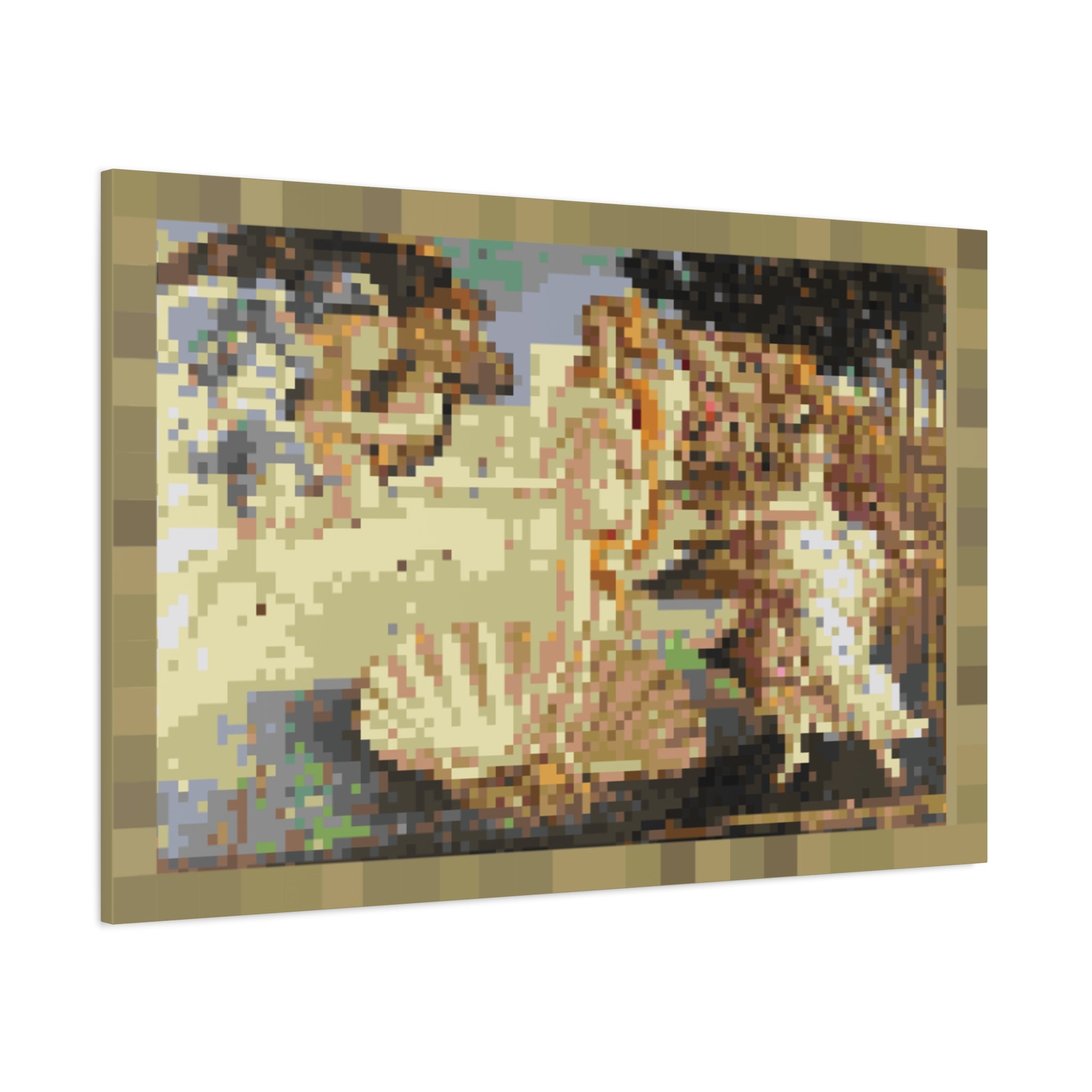 The Birth of Venus Pixel-Style Matte Canvas Print