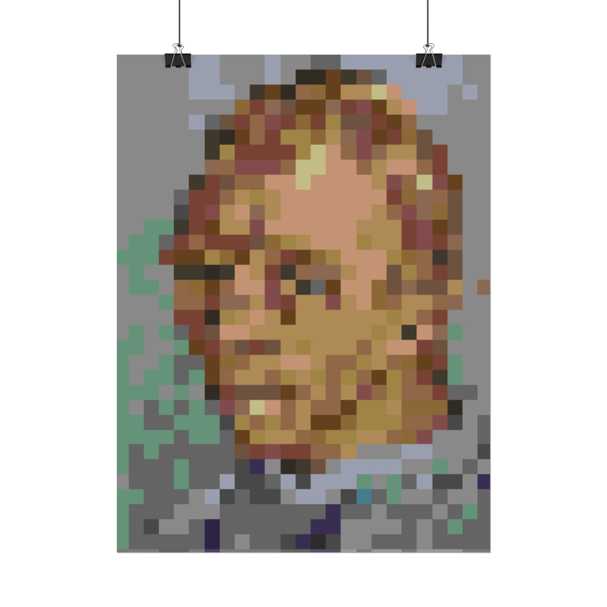 L'artiste Sans Barbe Pixel-Style Rolled Art Print