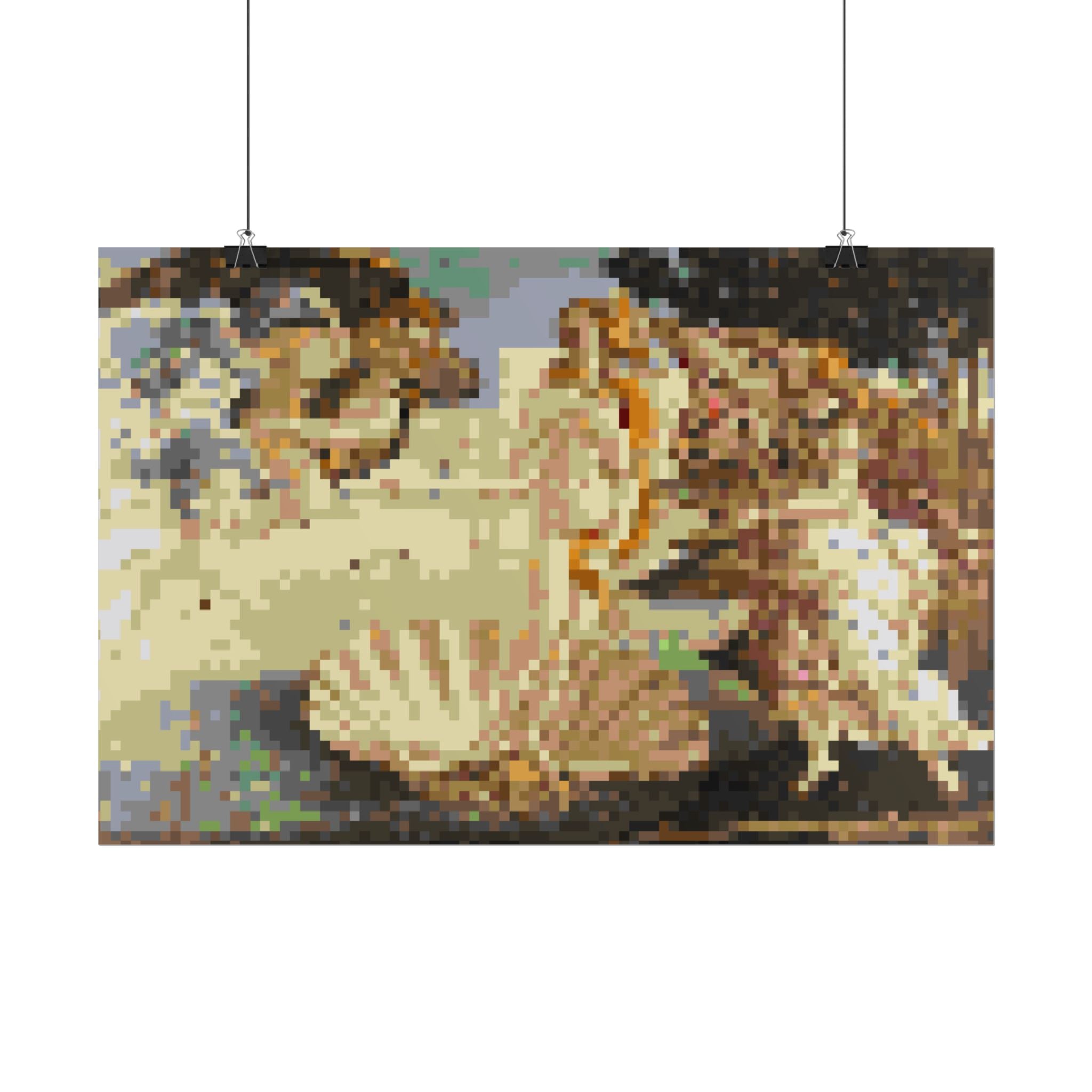 The Birth of Venus Pixel-Style Rolled Art Print
