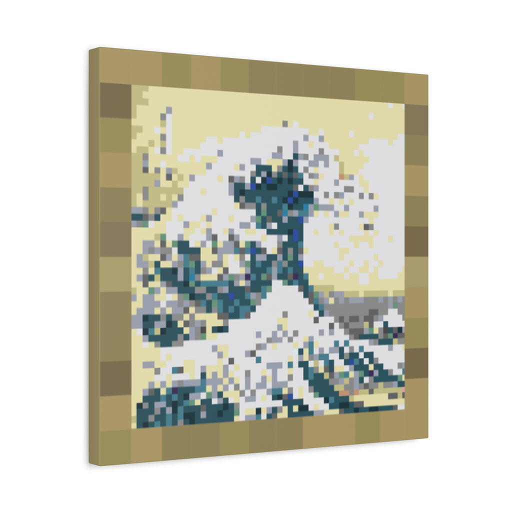 The Great Wave Pixel-Style Matte Canvas Print