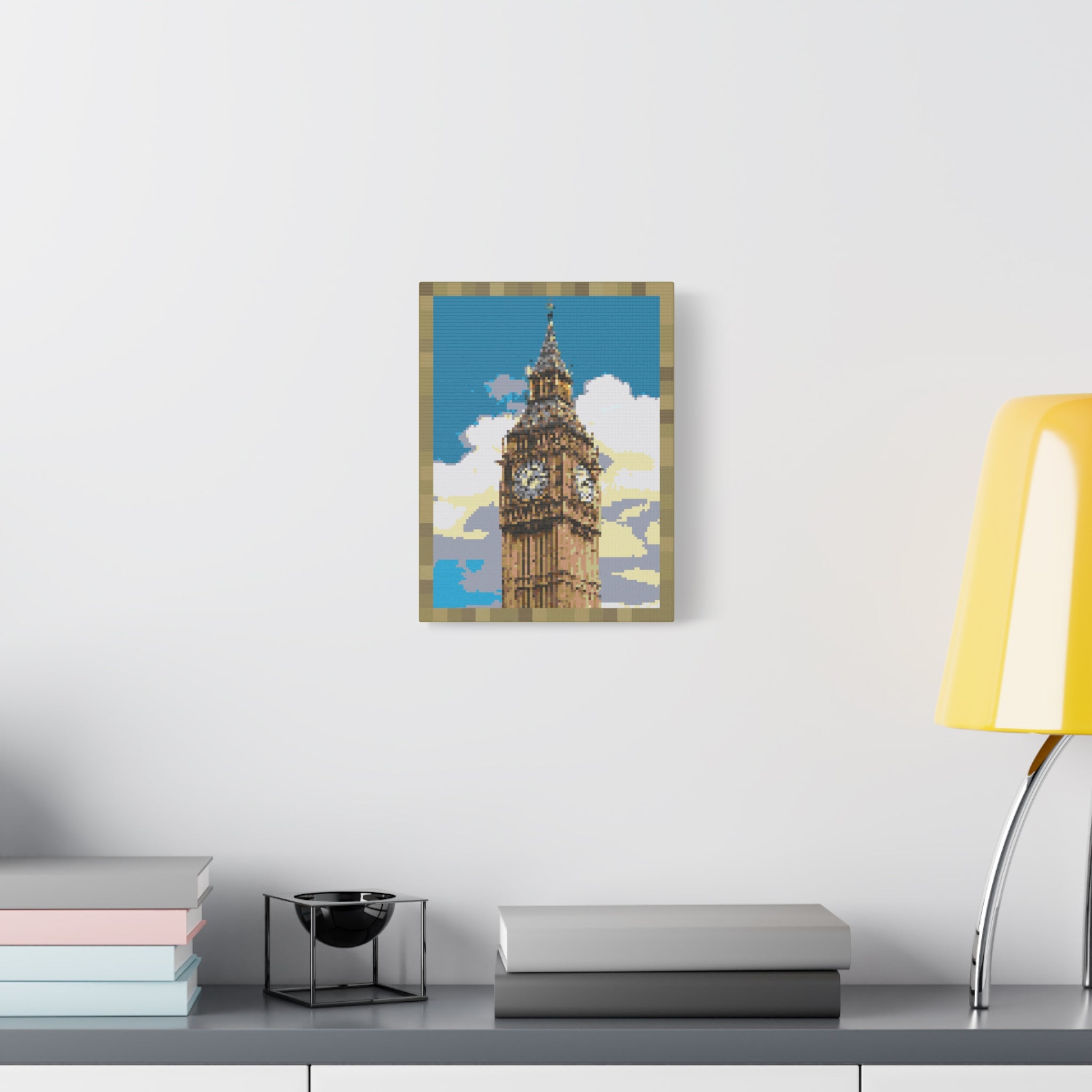 Big Ben Pixel-Style Matte Canvas Print
