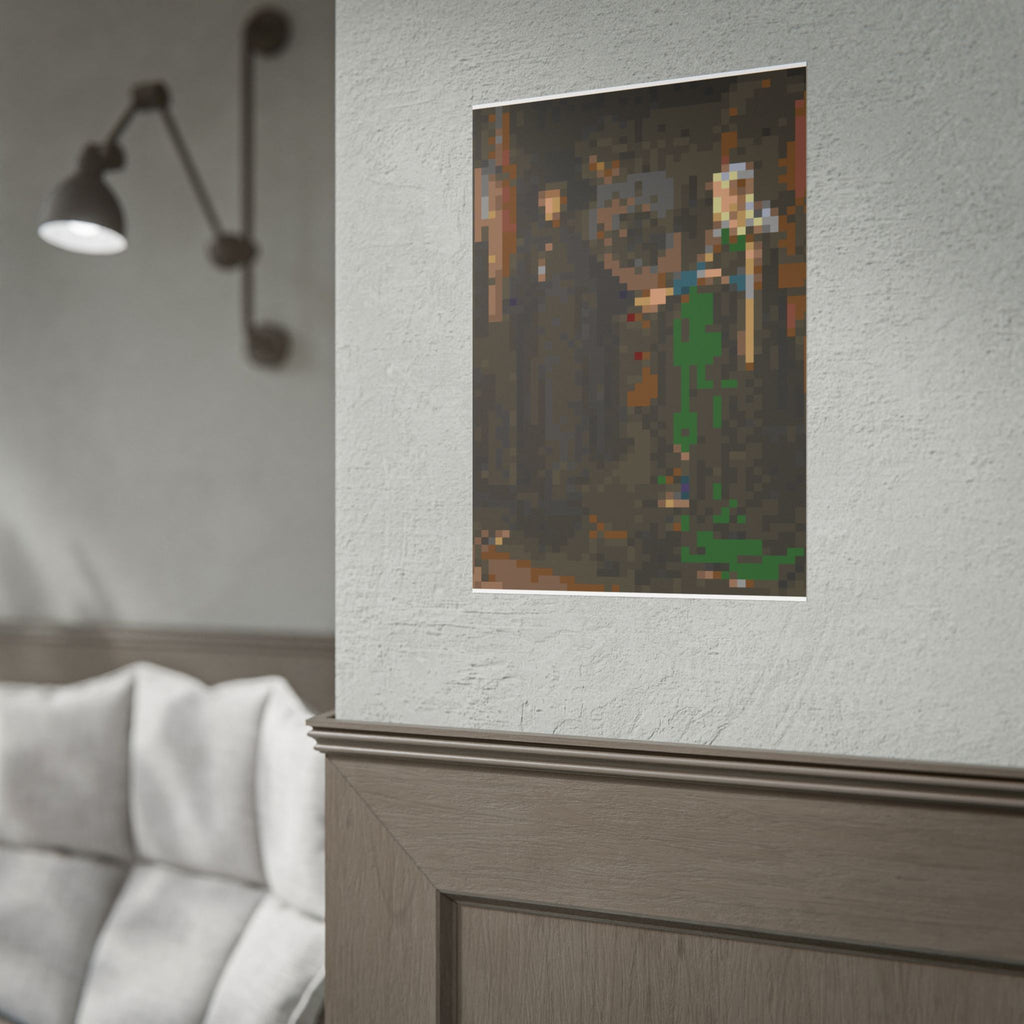 The Arnolfini Portrait Pixel-Style Rolled Art Print