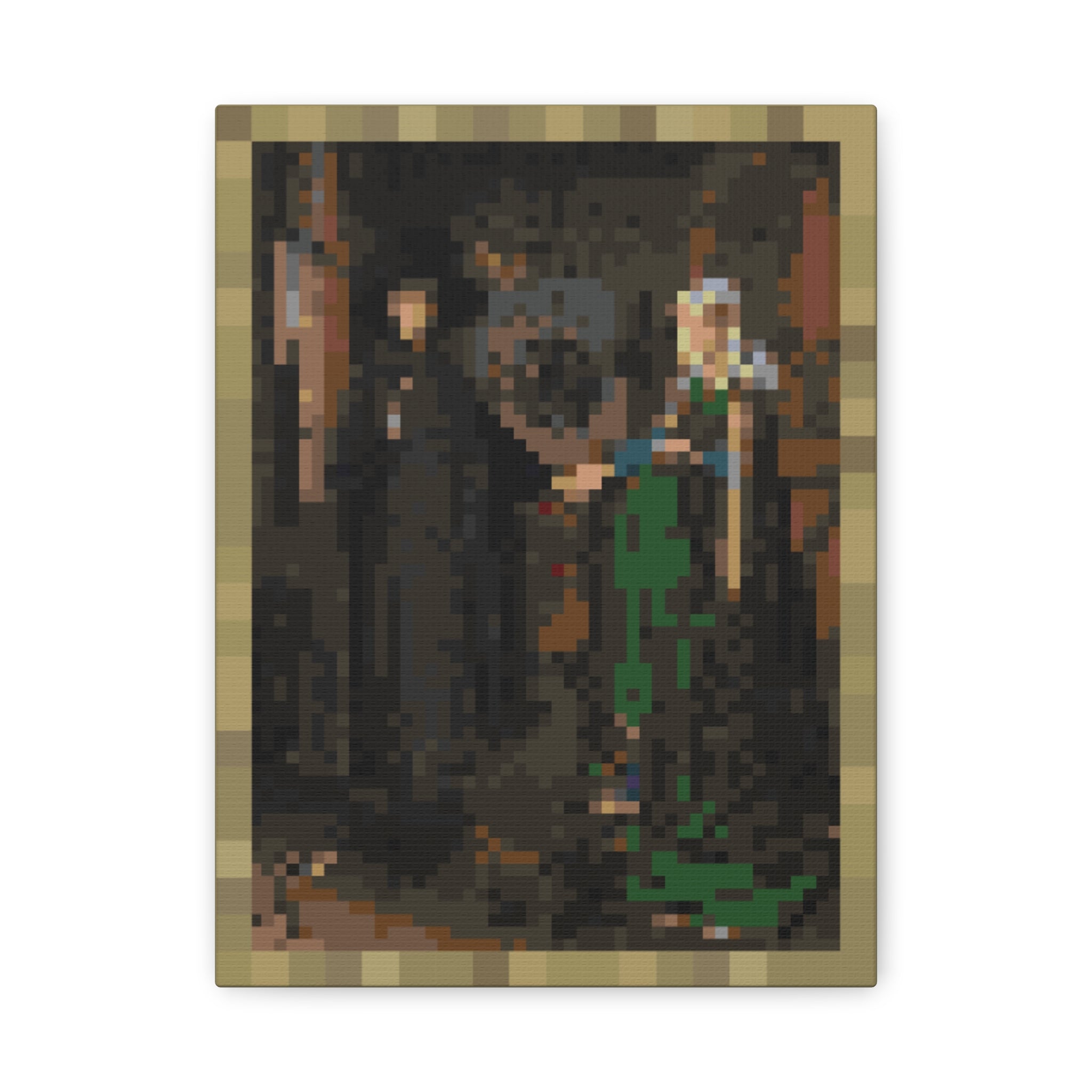 The Arnolfini Portrait Pixel-Style Matte Canvas Print