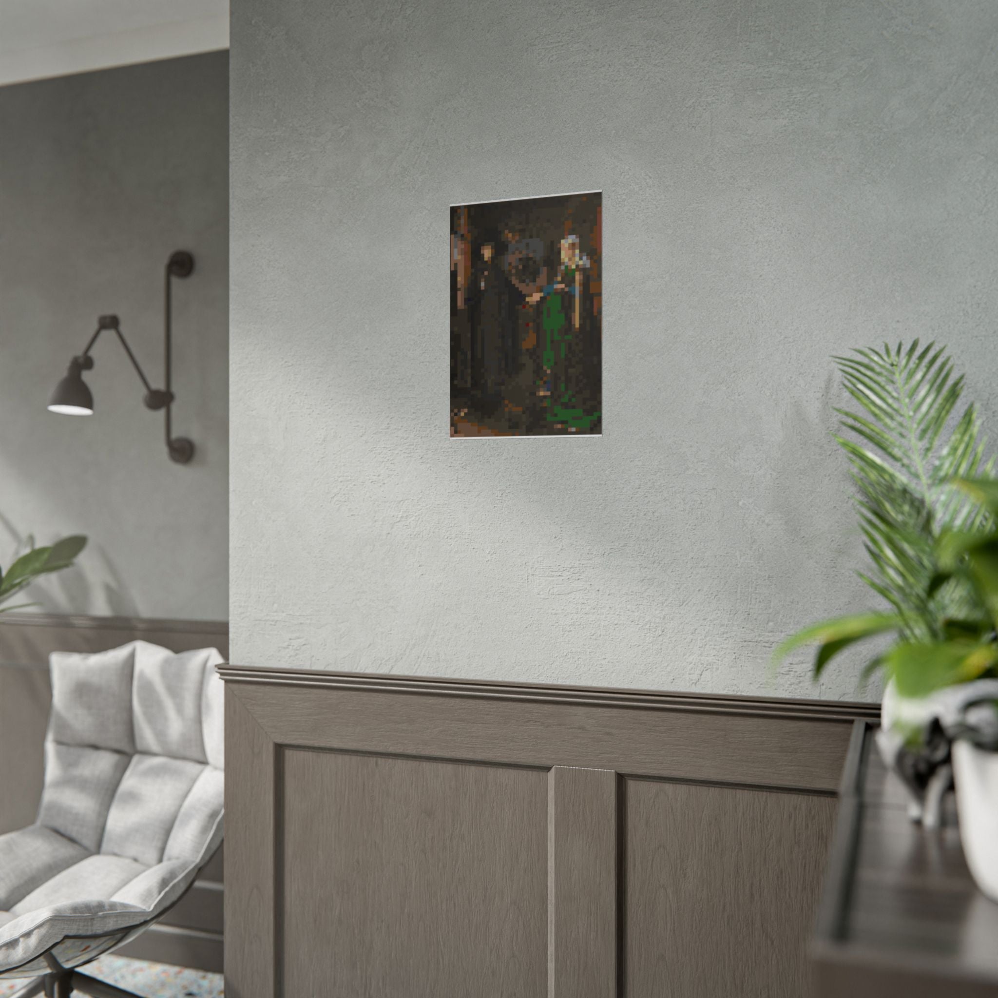 The Arnolfini Portrait Pixel-Style Rolled Art Print
