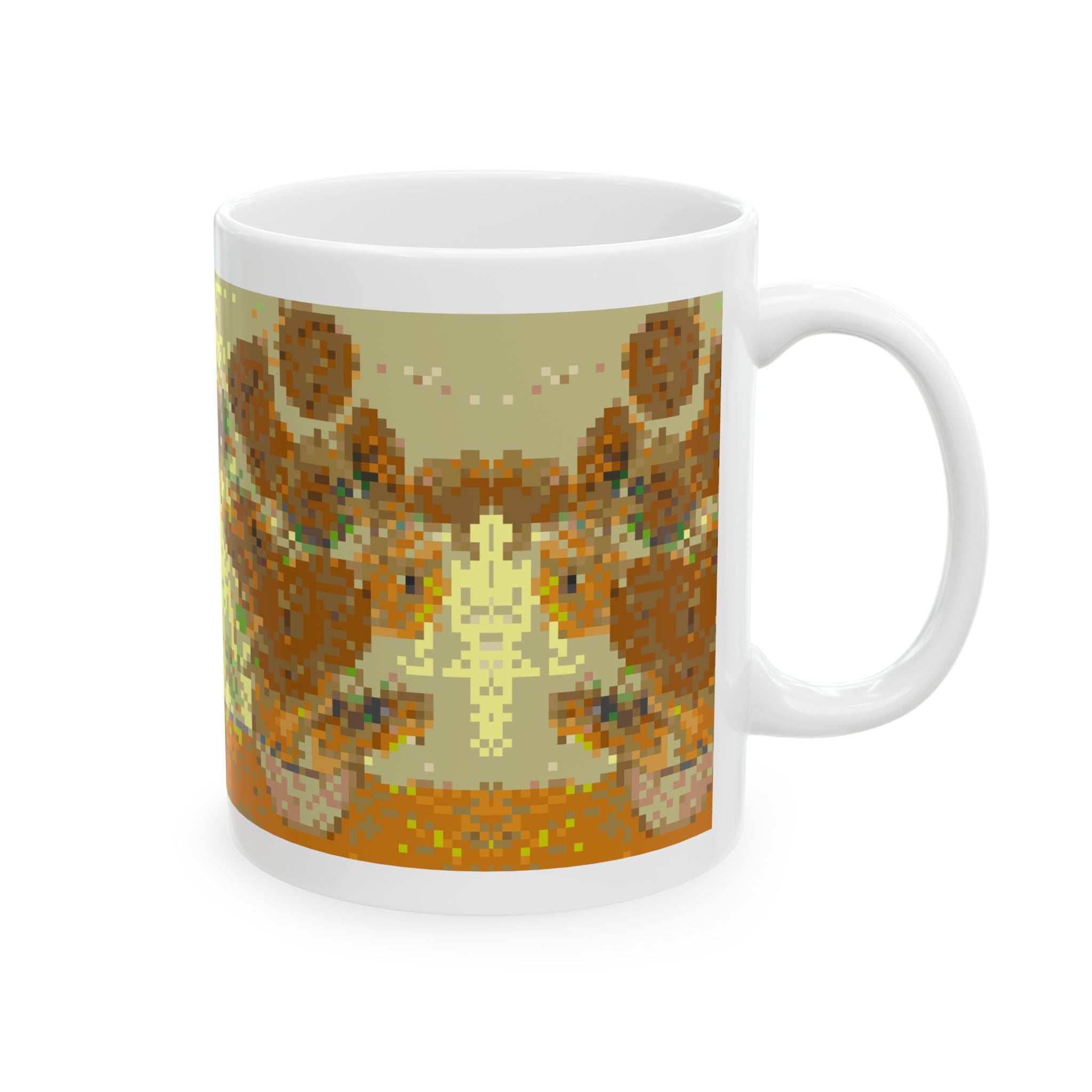 Sunflowers Pixel-Style Ceramic Mug (11oz/15oz)