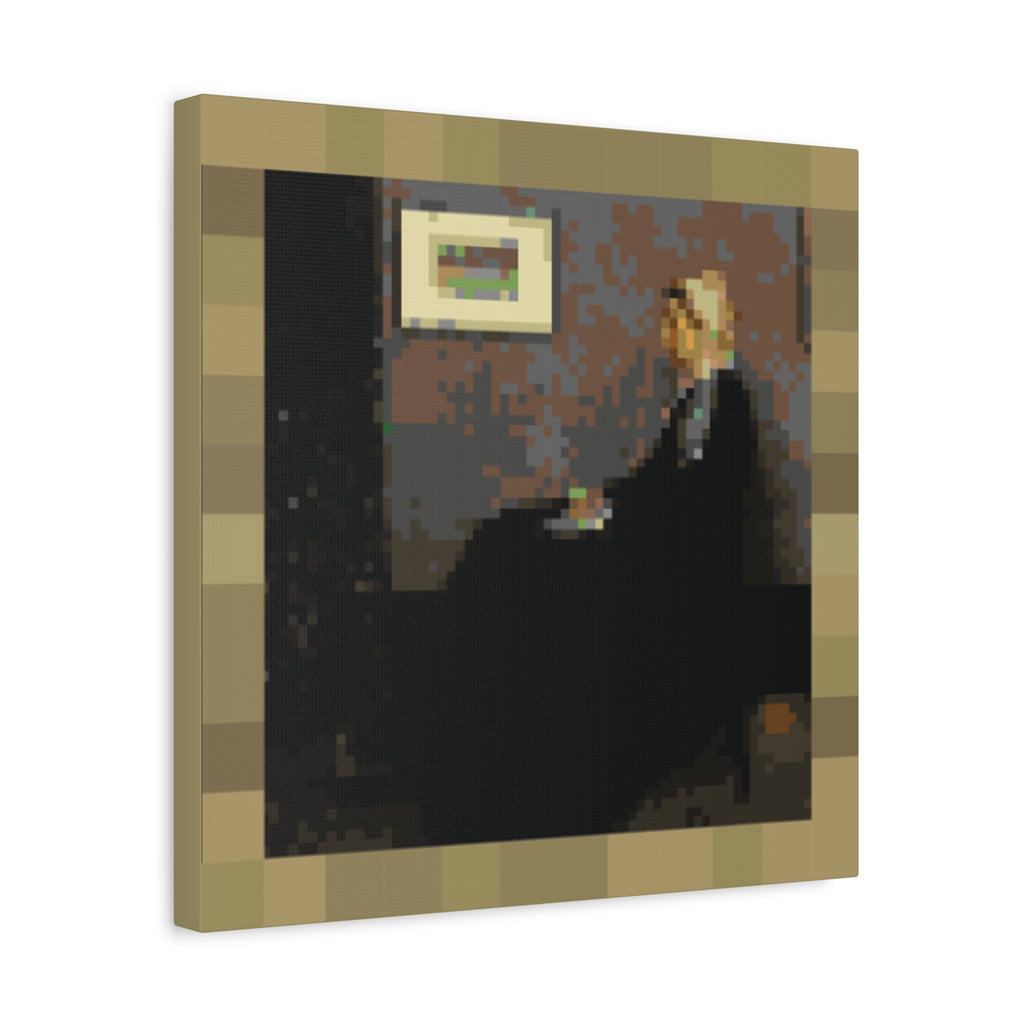 Whistler's Mother Pixel-Style Matte Canvas Print