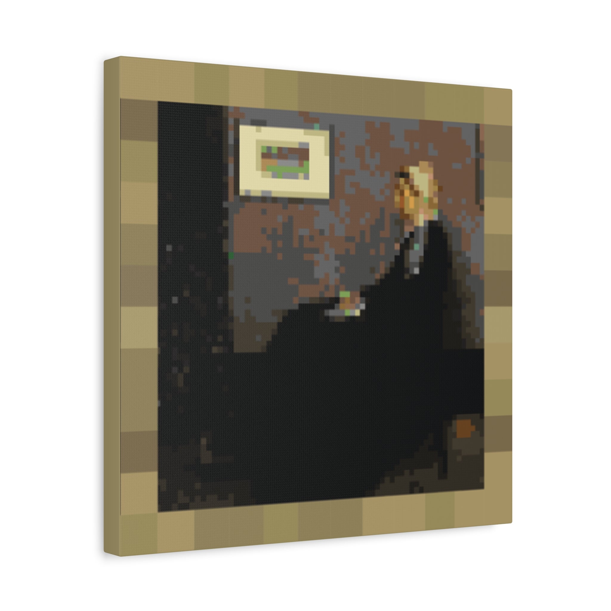 Whistler's Mother Pixel-Style Matte Canvas Print