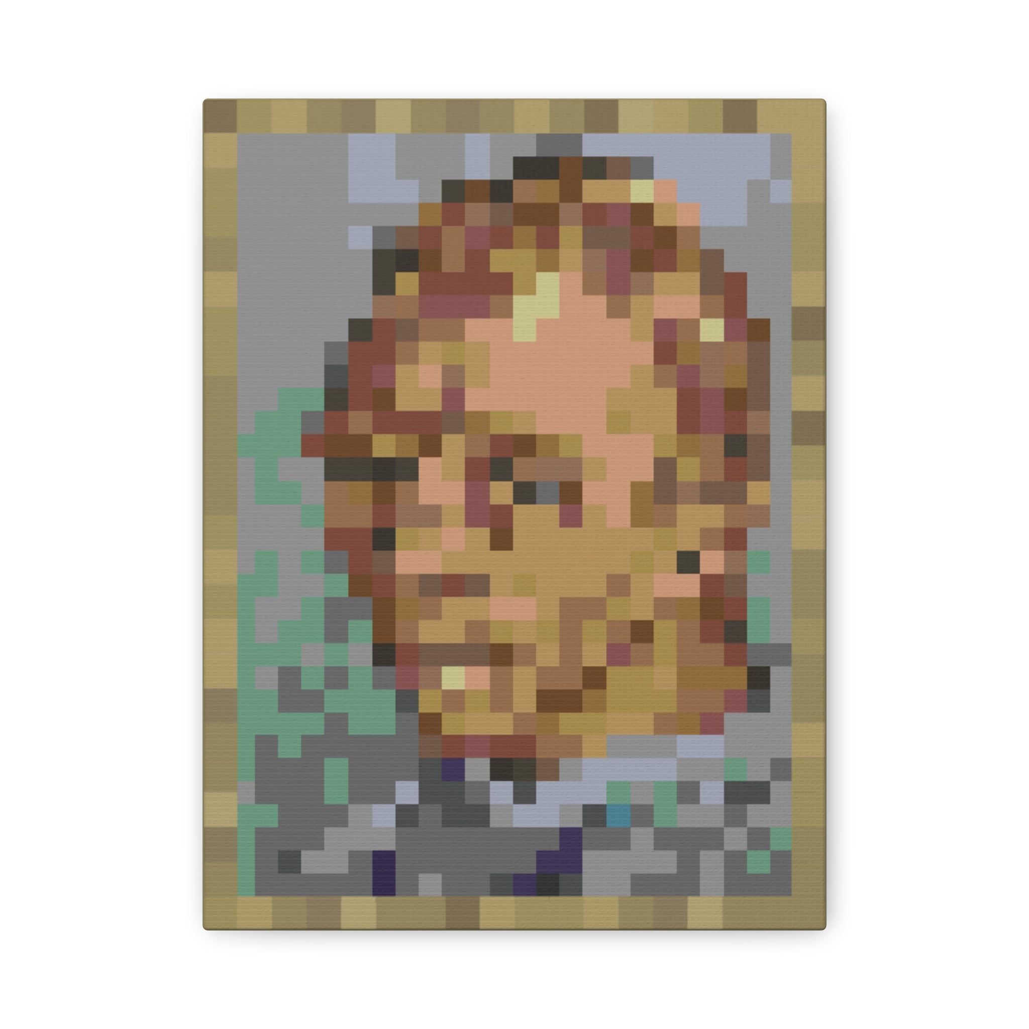 L'artiste Sans Barbe Pixel-Style Matte Canvas Print