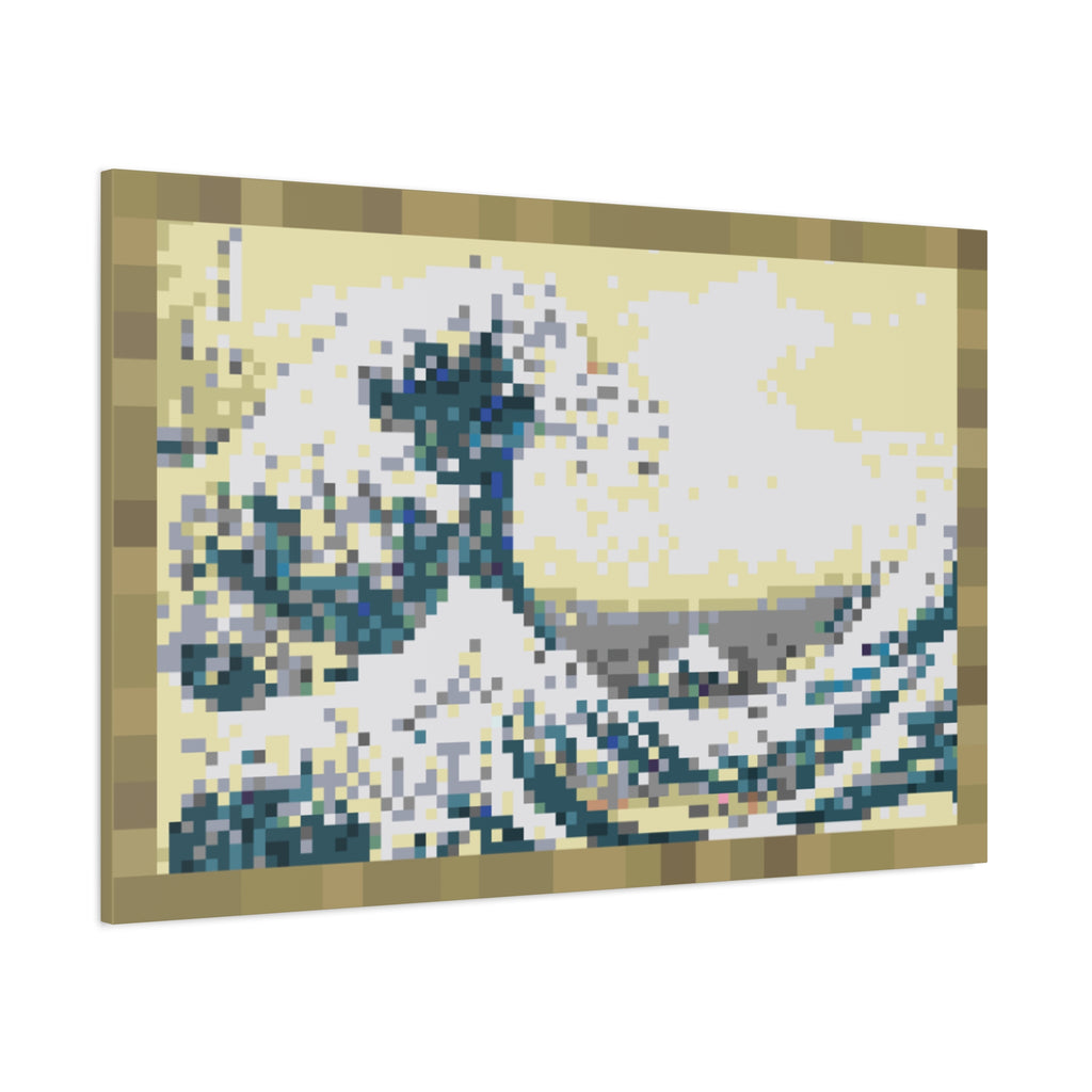 The Great Wave Pixel-Style Matte Canvas Print