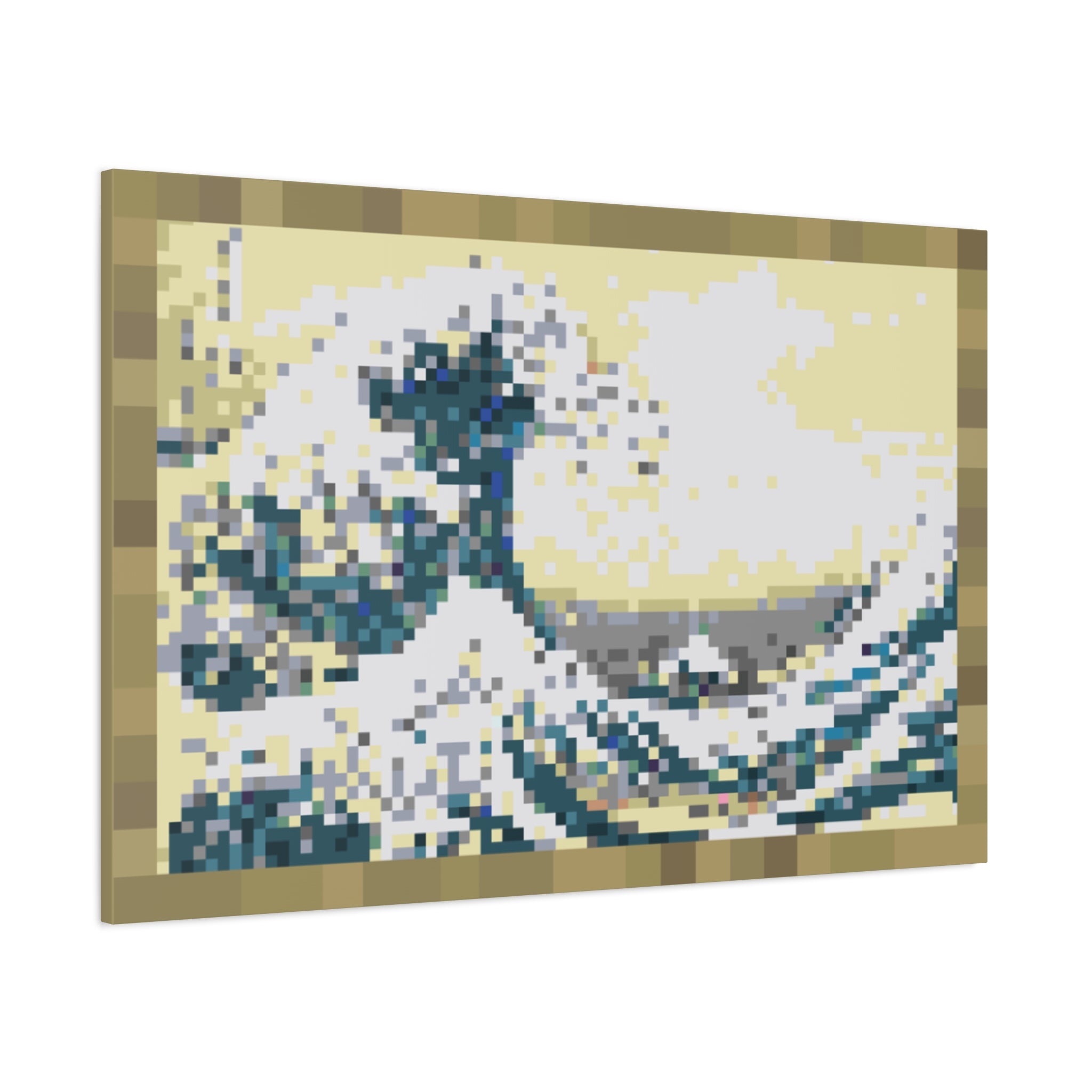 The Great Wave Pixel-Style Matte Canvas Print