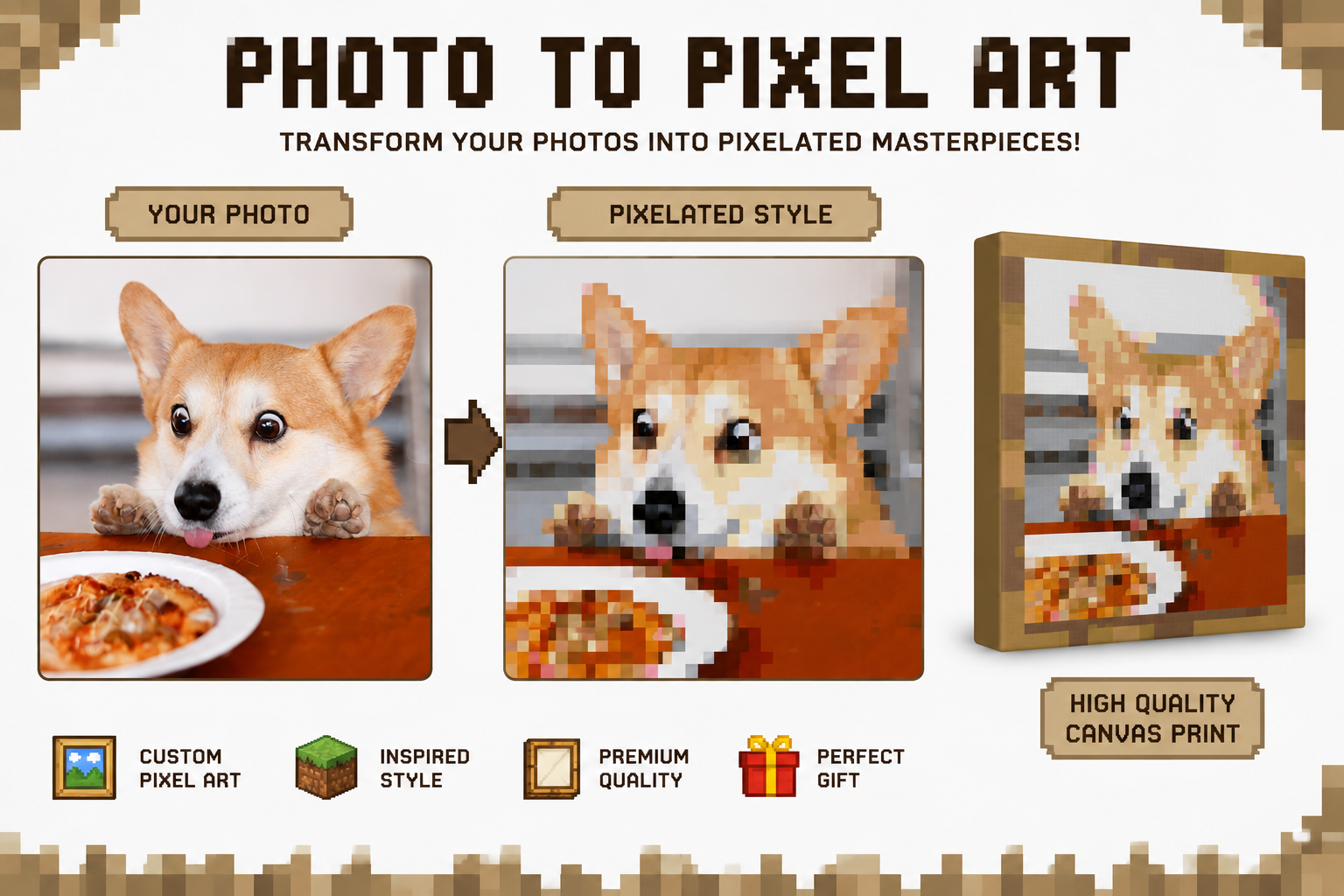 Personalized Pixel-Style Canvas